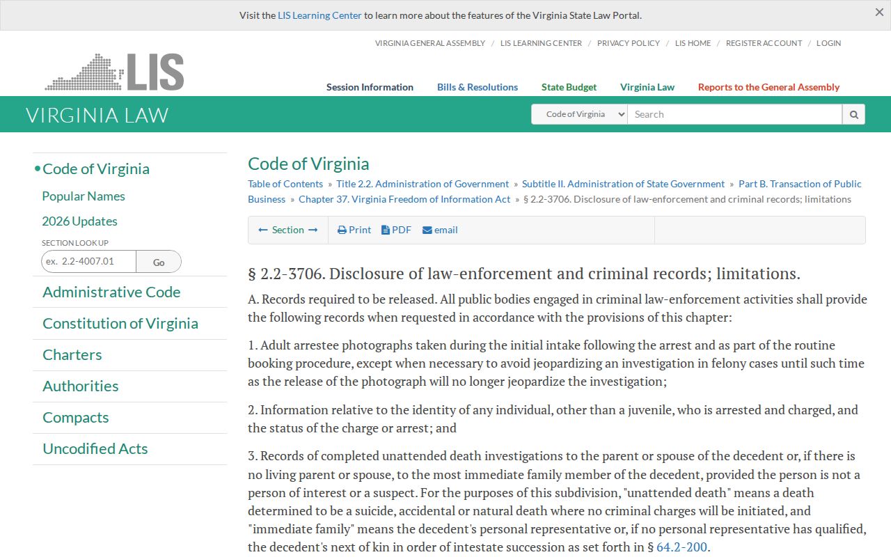 Virginia booking photo law for Greensville County release mugshots